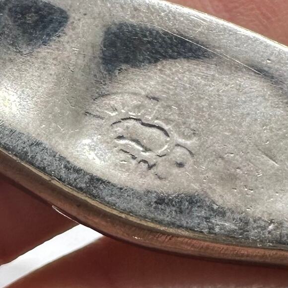 Taxco vintage 925 sterling silver onyx abalone inlay hinged bangle bracelet - Picture 8 of 11